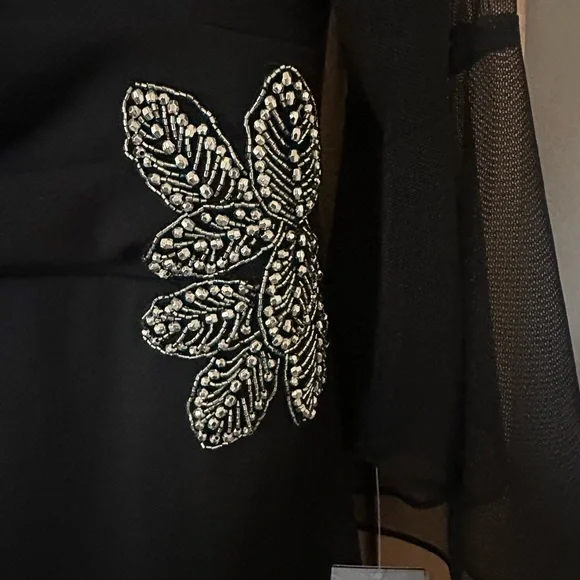 Alex Evenings Elegant Black Dress with Embellished Detail - Ladies 12 - NWT - Picture 4 of 4